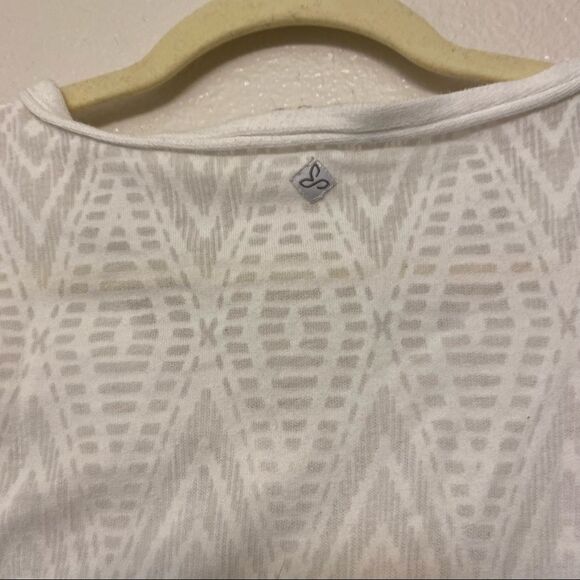 Prana white long sleeve sheer coastal beachy shirt top cotton blouse M - Picture 8 of 9